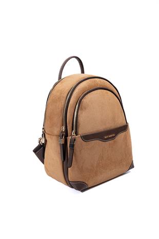 Silver & Polo SP1265 Kadın Sırt Çantası Süet Taba-Kahve