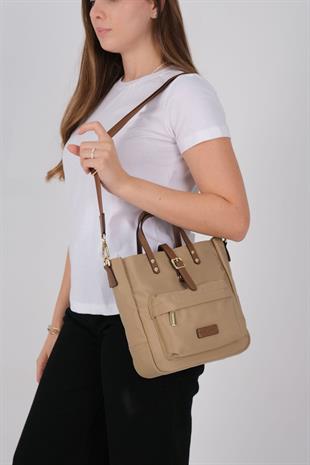 Silver & Polo SP1218 Kadın El Çantası Saten Vizon-Camel