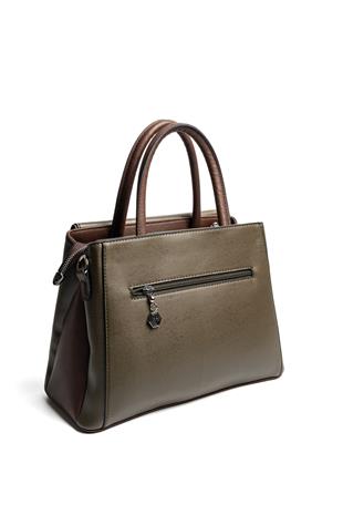 Silver & Polo SP1264 Kadın El Çantası Düz Zeytuni-Kahve