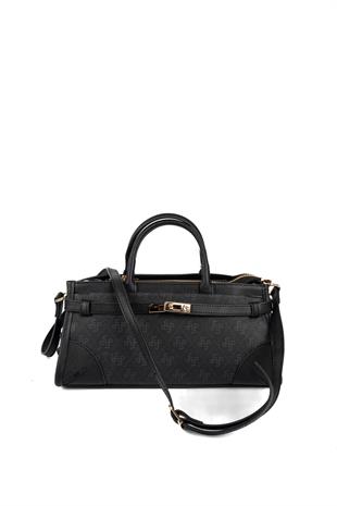 Silver & Polo SP1260 Kadın El Çantası Monogram Siyah-Siyah