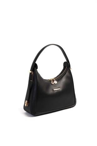 Silver Polo SP1187 Kadın Omuz Çantası Düz Siyah-Siyah