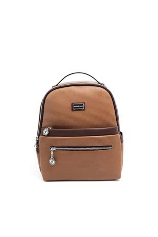 Silver & Polo SP1061 Kadın Sırt Çantası Petek Karamel-Kahve