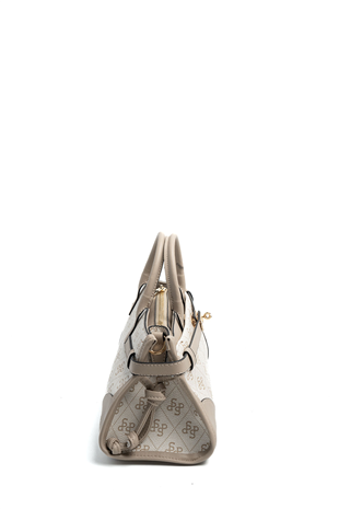 Silver & Polo SP1260 Kadın El Çantası Monogram Bej-Kum