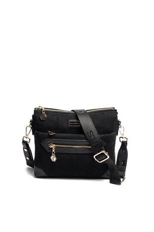 Silver & Polo SP1110 Kadın Çapraz Çanta Süet Siyah