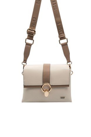 Silver & Polo SP1275 Kadın Çapraz Çanta Düz Bej-Latte