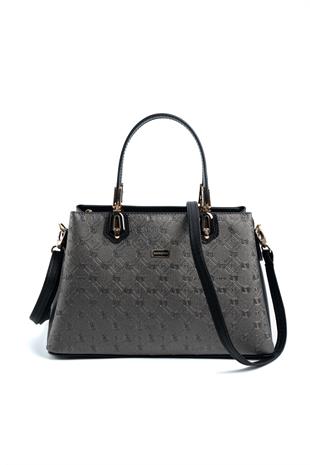 Silver & Polo Platin - Siyah SP1253 Kadın El Çantası