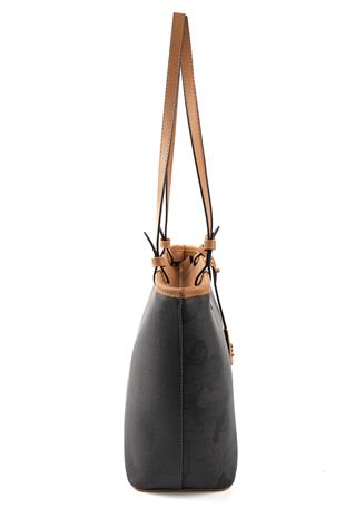 Silver Polo SP1204 Kadın Omuz Çantası Harita Siyah-A.Taba