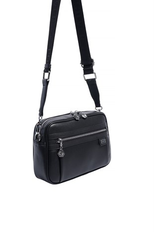 Silver & Polo SP1280 Kadın Çapraz Çanta Düz Siyah-Siyah