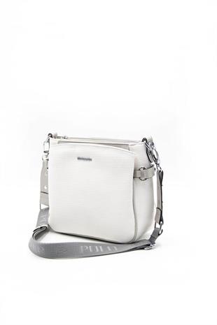 Silver & Polo SP884 Kadın Çapraz Çanta Petek Beyaz-A.Gri