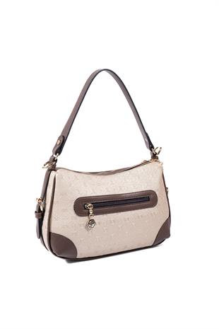 Silver & Polo SP1269 Kadın Omuz Çantası Logolu Nut-Kahve