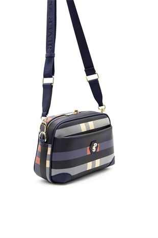 Silver & Polo SP1094 Kadın Çapraz Çanta Ekose Lacivert