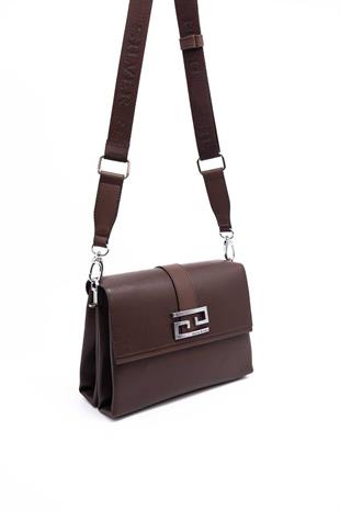 Silver & Polo SP1009 Kadın Çapraz Çanta Düz Kahve