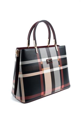Silver & Polo Siyah - Bordo SP924 Kadın El Çantası
