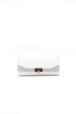 Silver & Polo SP979 Kadın Cüzdan & Kartlık Logolu Beyaz-A.Gri