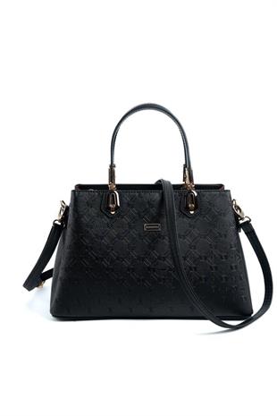 Silver & Polo SP1253 Kadın El Çantası Logolu Siyah-Siyah