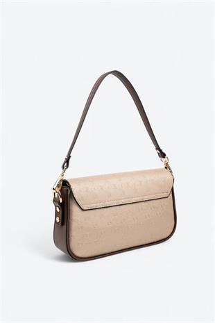 Silver & Polo SP1179 Kadın Omuz Çantası Logolu Nut-Kahve