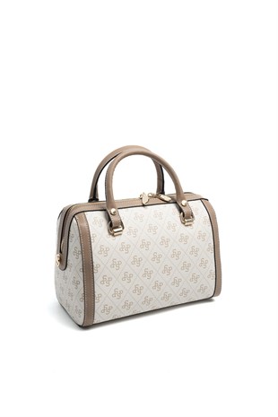 Silver & Polo SP1091 Kadın El Çantası Monogram Bej-Latte