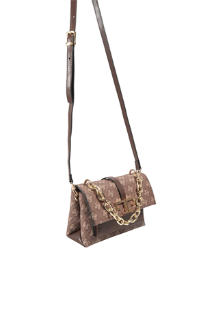 Silver & Polo SP1148 Kadın Çapraz Çanta Monogram Kahve