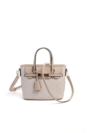 Silver & Polo Bej - Kum SP1185 Kadın El Çantası