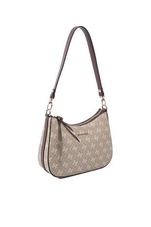 Silver Polo SP1259 Kadın Omuz Çantası Monogram Y.Yeşil-Kahve