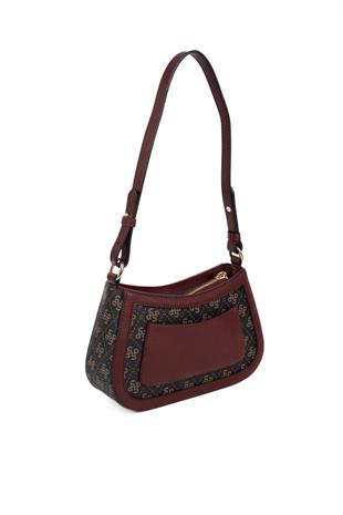 Silver & Polo SP1132 Kadın Çapraz Çanta Monogram Kahve Sarı-Bordo