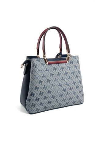 Silver & Polo SP969 Kadın El Çantası Monogram Gri-Laci-Bordo