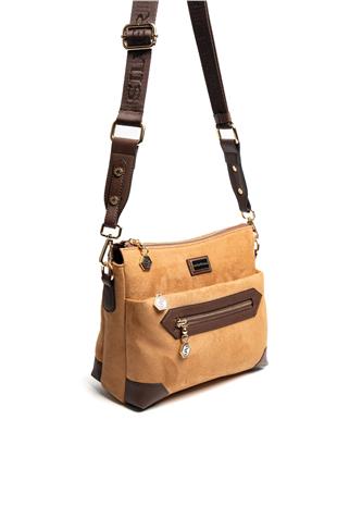 Silver & Polo SP1110 Kadın Çapraz Çanta Süet Taba-Kahve
