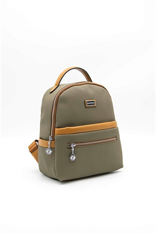 Silver & Polo SP1061 Kadın Sırt Çantası Petek L.Haki-Camel