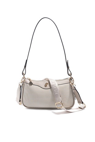 Silver & Polo SP1274 Kadın Çapraz Çanta King Desen Kum-Kum Beji