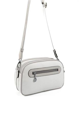 Silver & Polo SP745 Kadın Çapraz Çanta Petek Beyaz-A.Gri
