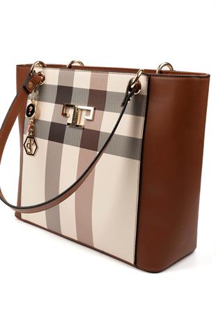 Silver & Polo Krem - Taba SP1176 Kadın Omuz Çantası