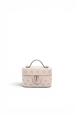 Silver Polo Pembe - Pudra Monogram Kadın El Çantası SP1195