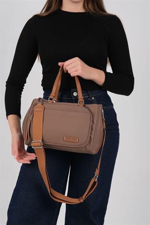 Silver Polo SP1227 Kadın Omuz Çantası Saten Kahve-Taba