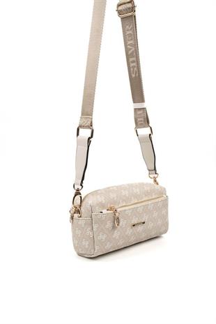 Silver & Polo SP1142 Kadın Çapraz Çanta Monogram Taş-Kemik
