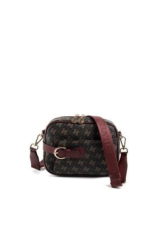 Silver & Polo Kahve Sarı - Bordo SP1256 Çapraz Çanta