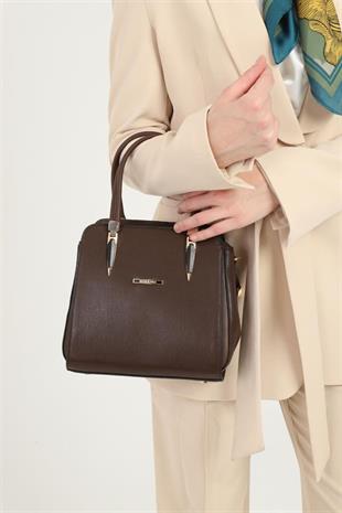 Silver & Polo SP1136 Kadın El Çantası Düz Kahve