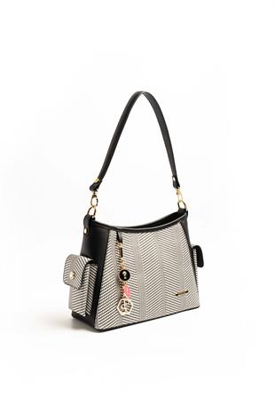 Silver & Polo Siyah Beyaz - Siyah SP1183 Kadın Omuz Çantası