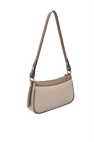 Silver & Polo SP1274 Kadın Çapraz Çanta Düz Bej-Latte