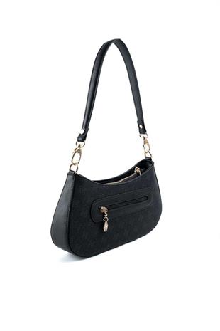 Silver & Polo SP1251 Kadın Omuz Çantası Monogram Siyah