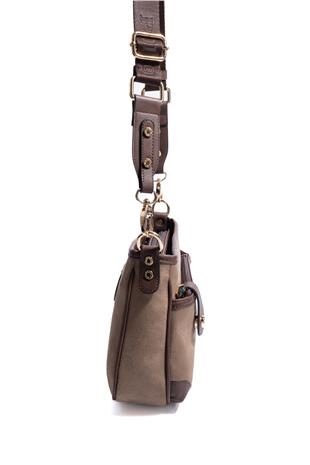 Silver & Polo SP1160 Kadın Çapraz Çanta Süet Vizon-Kahve