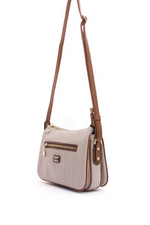 Silver & Polo SP818 Kadın Çapraz Çanta Hasır Bej-Taba