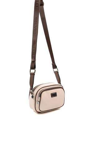 Silver Polo SP1111 Kadın Çapraz Çanta Petek Bej-Kahve