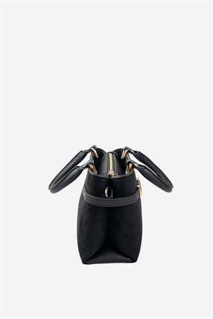 Silver & Polo SP1149 Kadın El Çantası Süet Siyah-Siyah