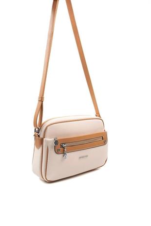 Silver & Polo SP753 Kadın Çapraz Çanta Petek Bej-A.Taba