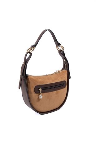 Silver & Polo SP1270 Kadın Omuz Çantası Süet Taba-Kahve