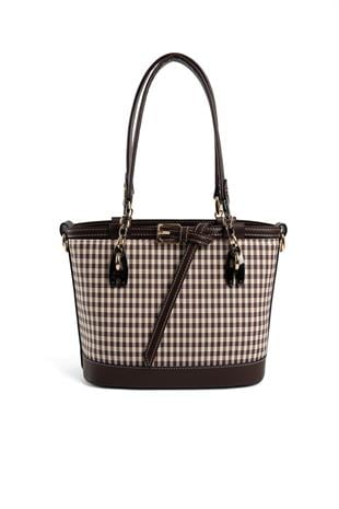 Silver & Polo Kahve Sarı - Kahve SP1155 Kadın El Çantası