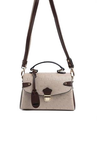 Silver & Polo SP1159 Kadın El Çantası Logolu Nut-Kahve