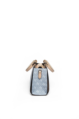 Silver & Polo SP1133 Kadın El Çantası Monogram Mavi-Ten