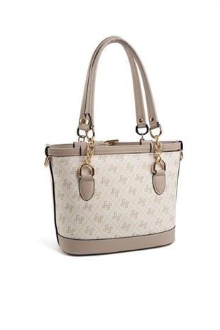 Silver & Polo SP1155 Kadın El Çantası Monogram Bej-Kum