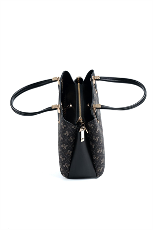 Silver & Polo SP1205 Kadın El Çantası Monogram Füme-Siyah